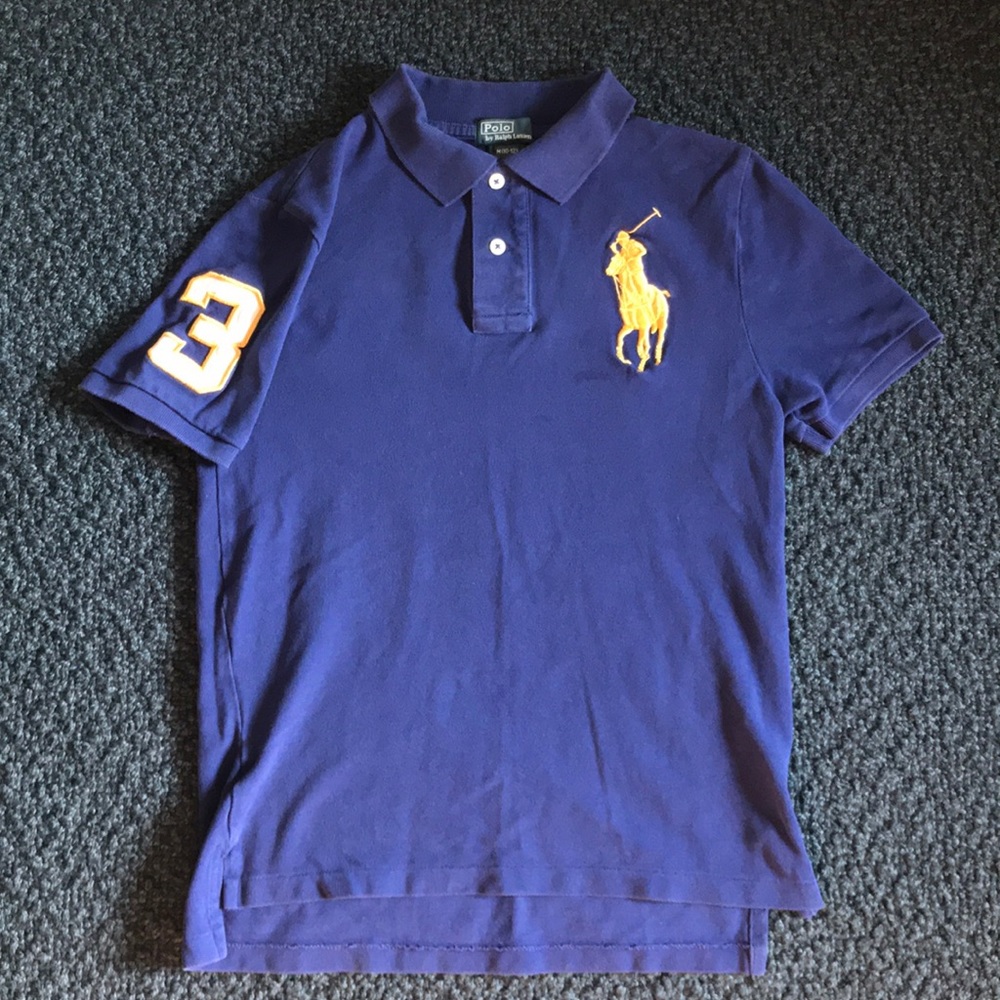 Boys polo large logo shirt.